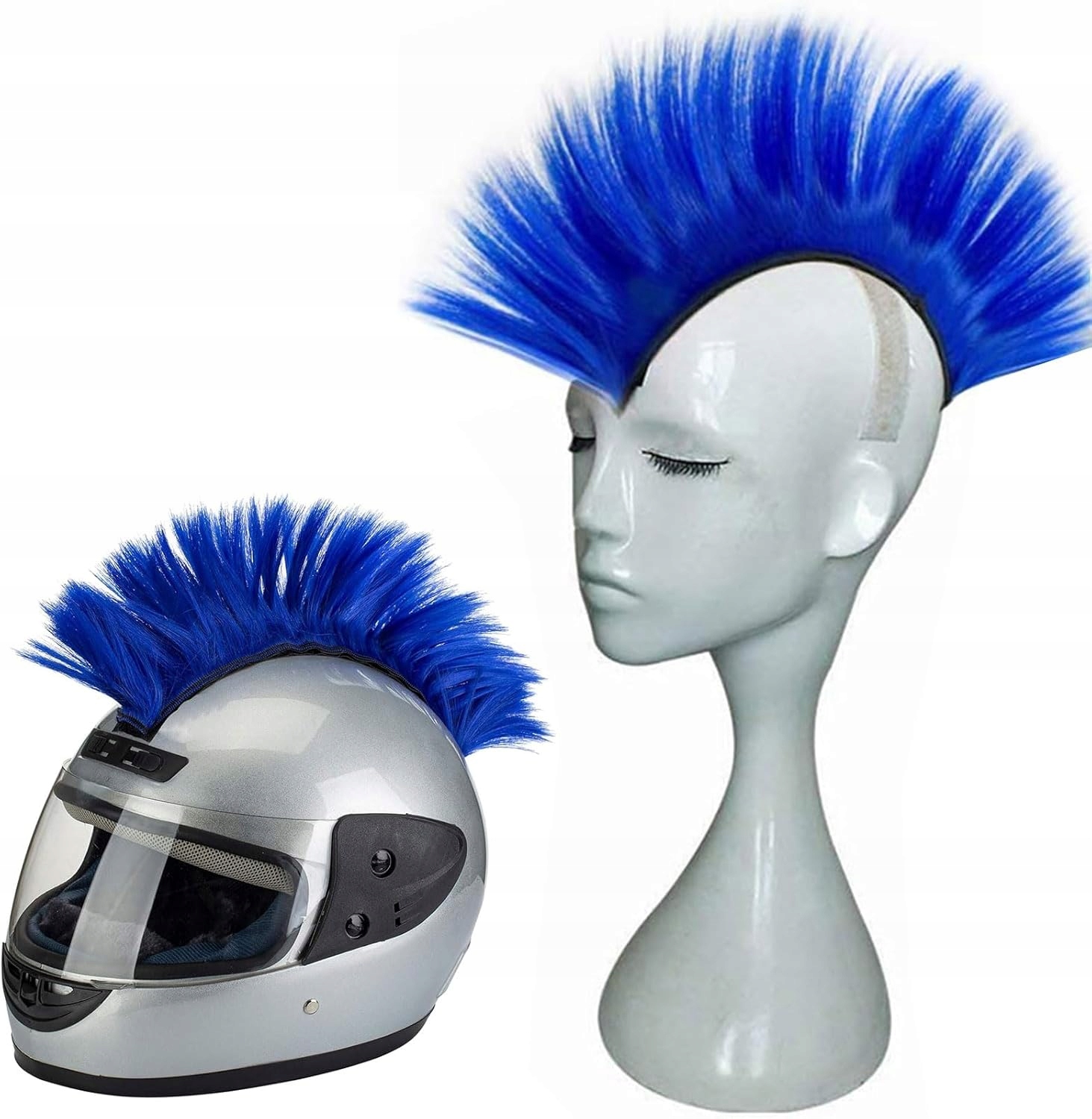 Ozdobná Paruka Na Motocyklovou Přilbu Punk Modrá