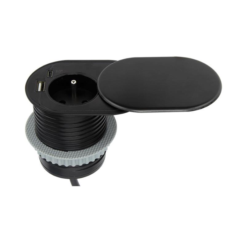 Elektrická Zásuvka, Usb stolní Rejs, černá