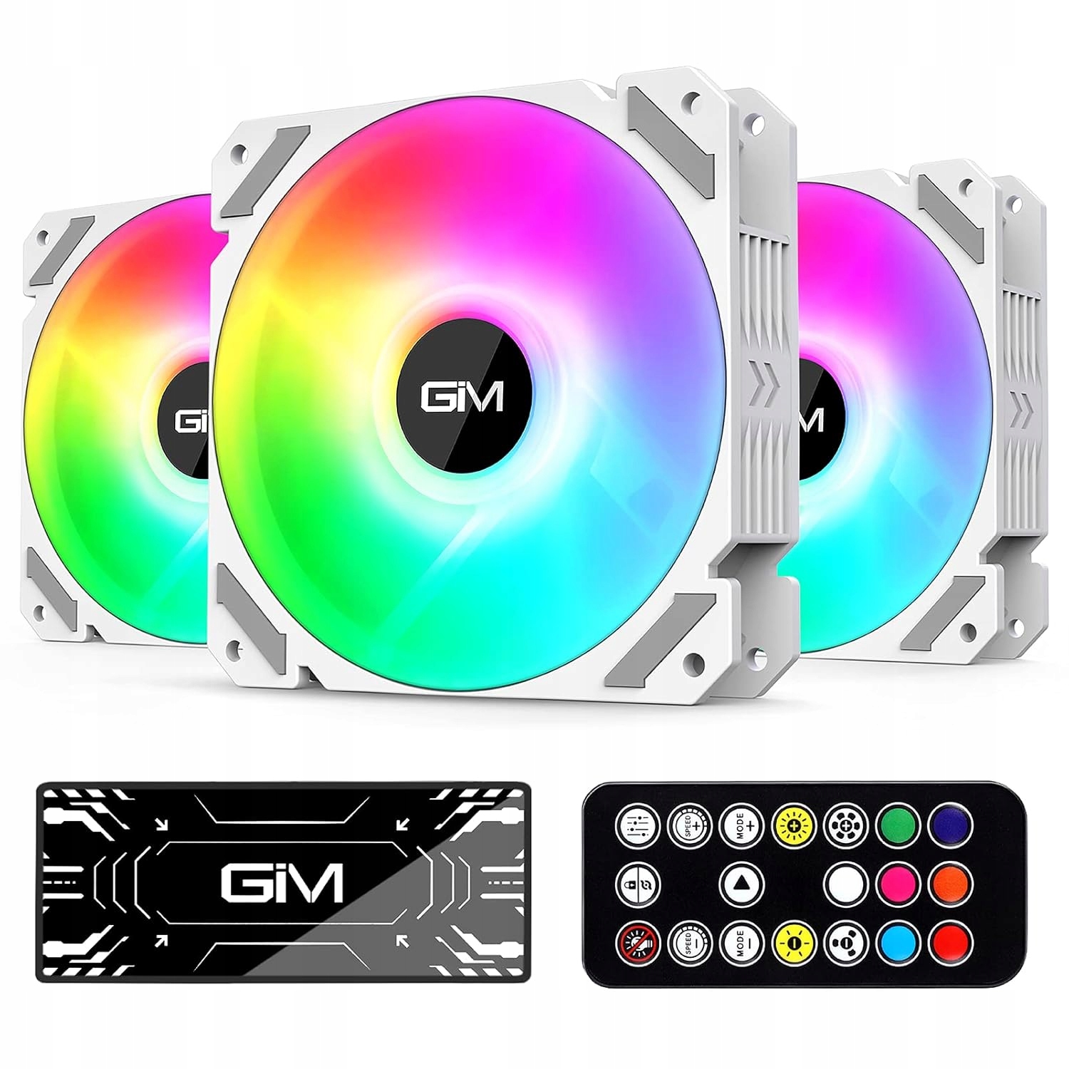 Gim Rgb Case Ventilátory 3 ks 120 mm tichý Led ventilátor