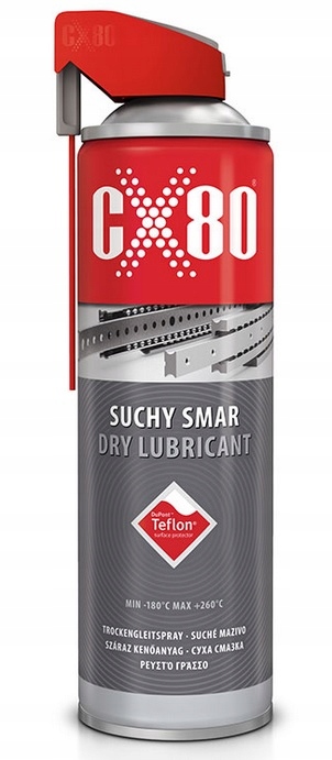 CX80 Smar Ptfe Suchy Teflon prowadnice szuflady fotele teflonowy Duo 500ml