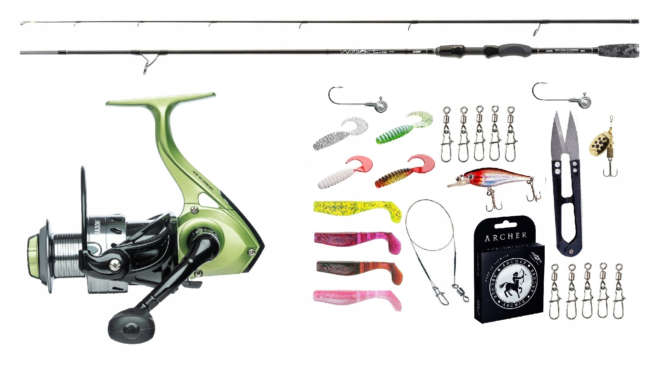 Zestaw wędka Spinning na szczupak kołowrotek Jaxon