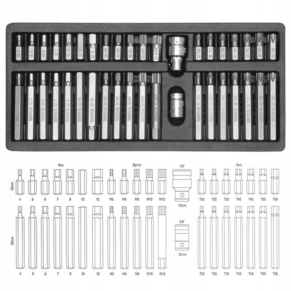 

Zestaw Bitów YT-0400 Yato Imbus Torx Spline 40szt