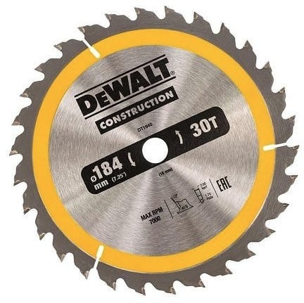 

Dewalt Piła tarczowa 184x16mmx30z DT1940QZ