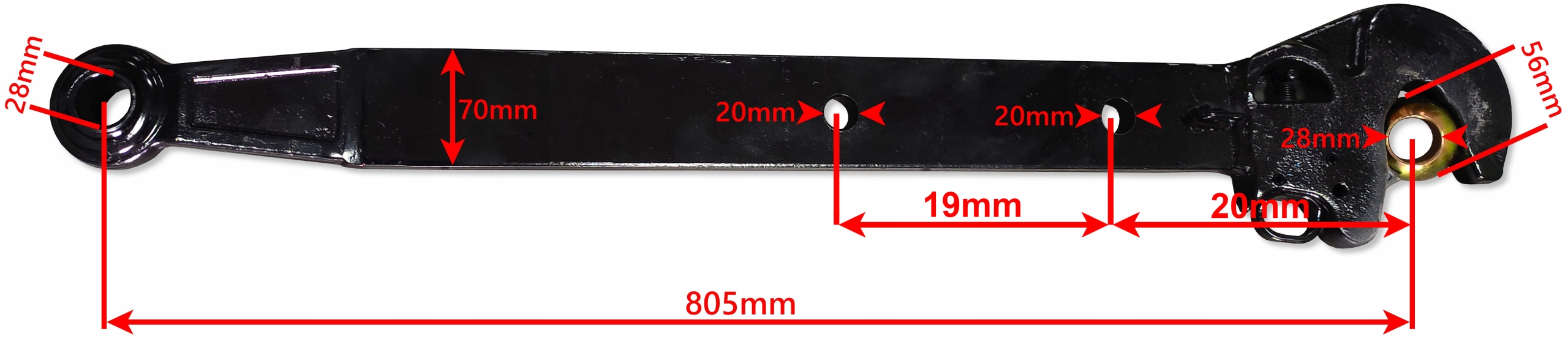 CIĘGŁO PRAWE BELKA RAMIĘ 805 mm 28 C-360 C360 KAT2 Producent części SM