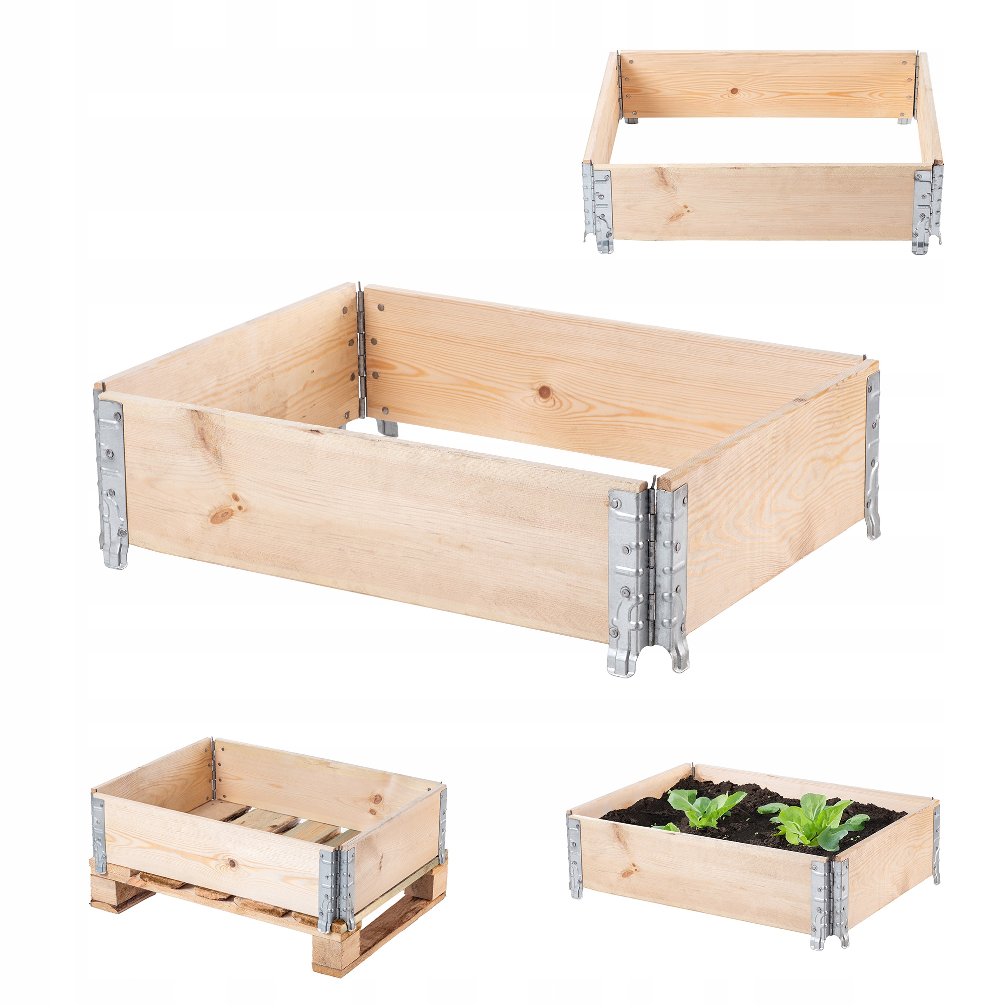 Dřevěná Paletová Nástavba 60 x 80 cm Nádoba Na Paletu Záhonová Herbář