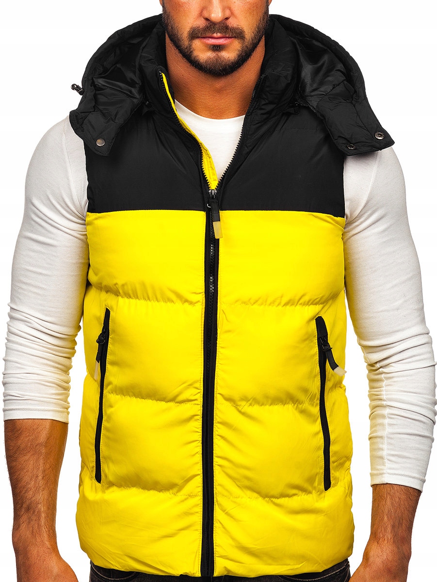 

Bezrękawnik Męski Z Kapturem Żółty 1189 DENLEY_2XL