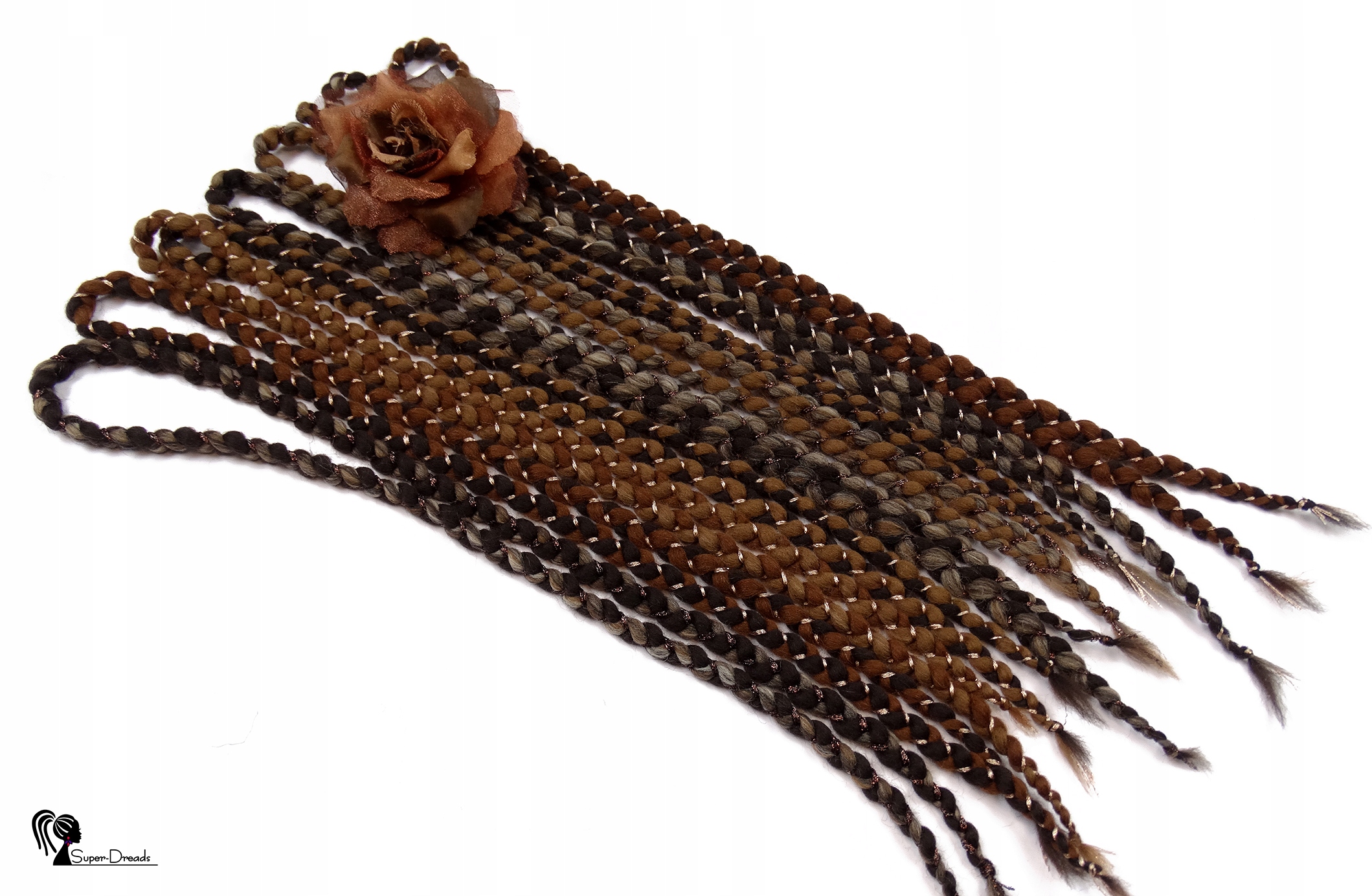 Vlněné copánky Opakovaně Použitelné, hnědé, Ořechová Arabeska, 5 ks