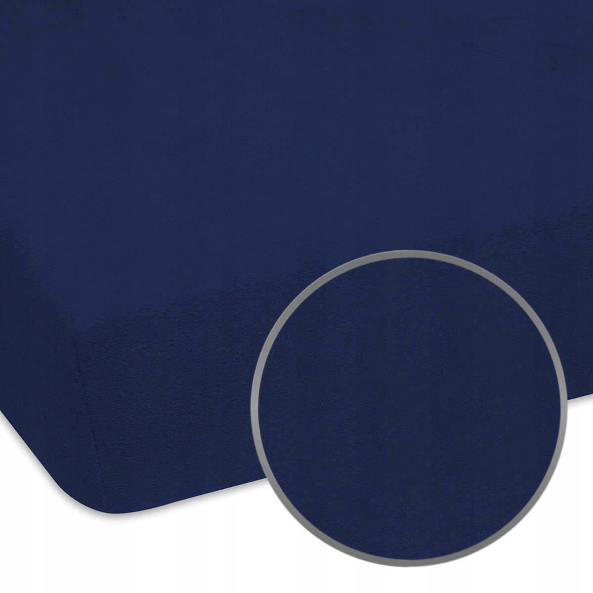 

Prześcieradło granatowe na gumce 80x180 cm frotte