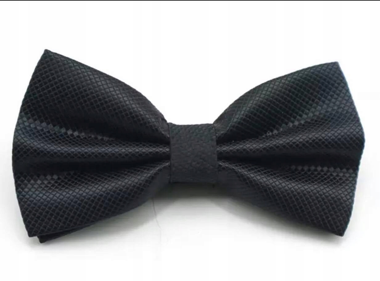 MUCHA MUSZKA MĘSKA CZARNA ELEGANCKA KLASYCZNA WYSOKA JAKOŚĆ Model mucha męska