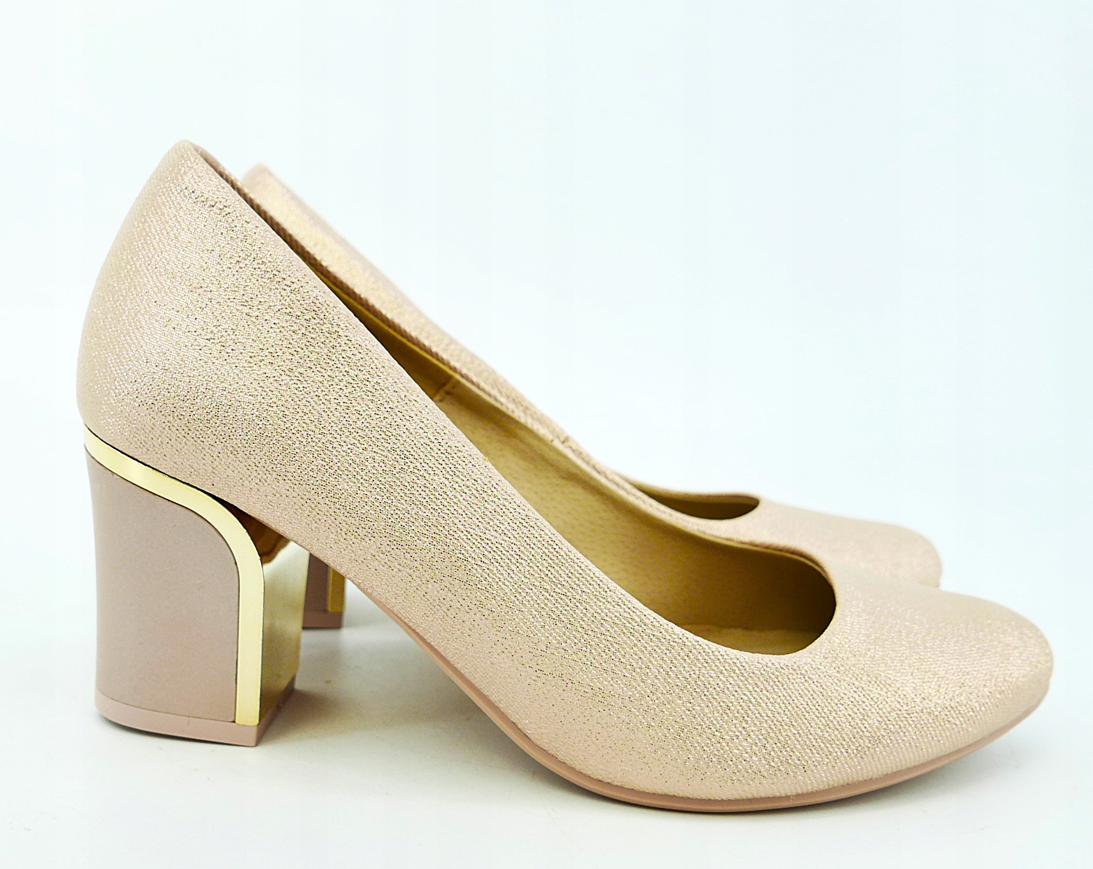 Aga But Polské Dámské Lodičky Zlatá Béžová Eko Kůže R38