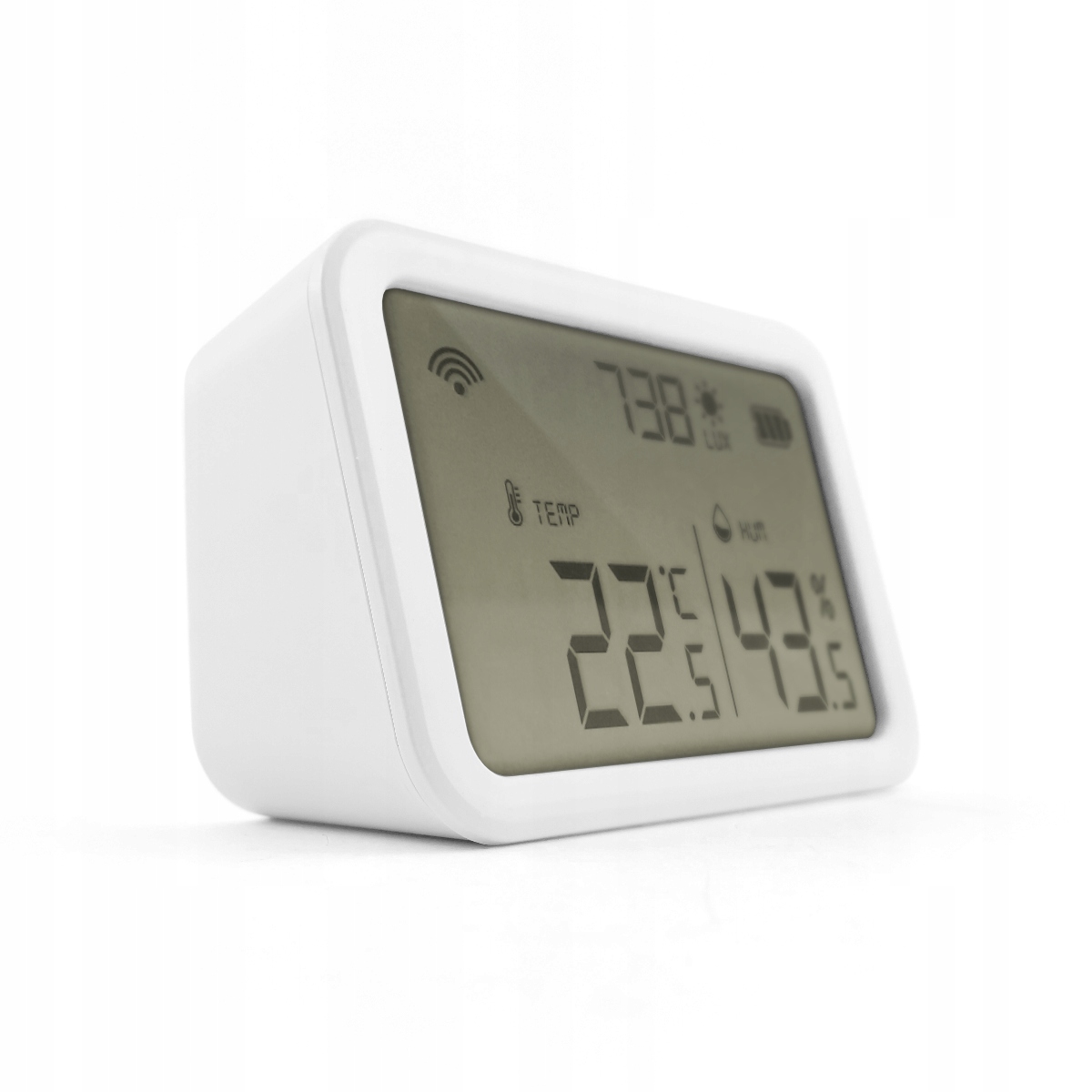 Czujnik Temperatury Wilgotność Luksomierz LCD Tuya
