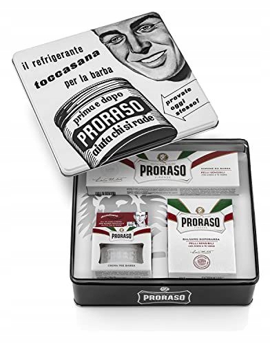 Proraso Klasická Sada Na Holení Pro Citlivou Pleť Bílá