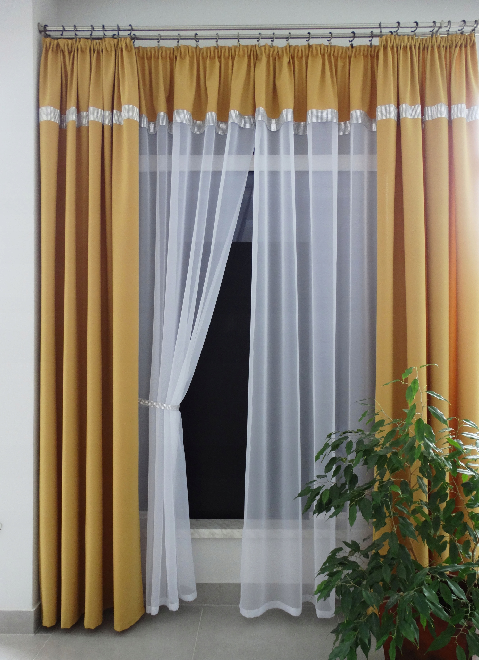 Mg Komplet Záclona Medové zÁVESY zirkóny pol