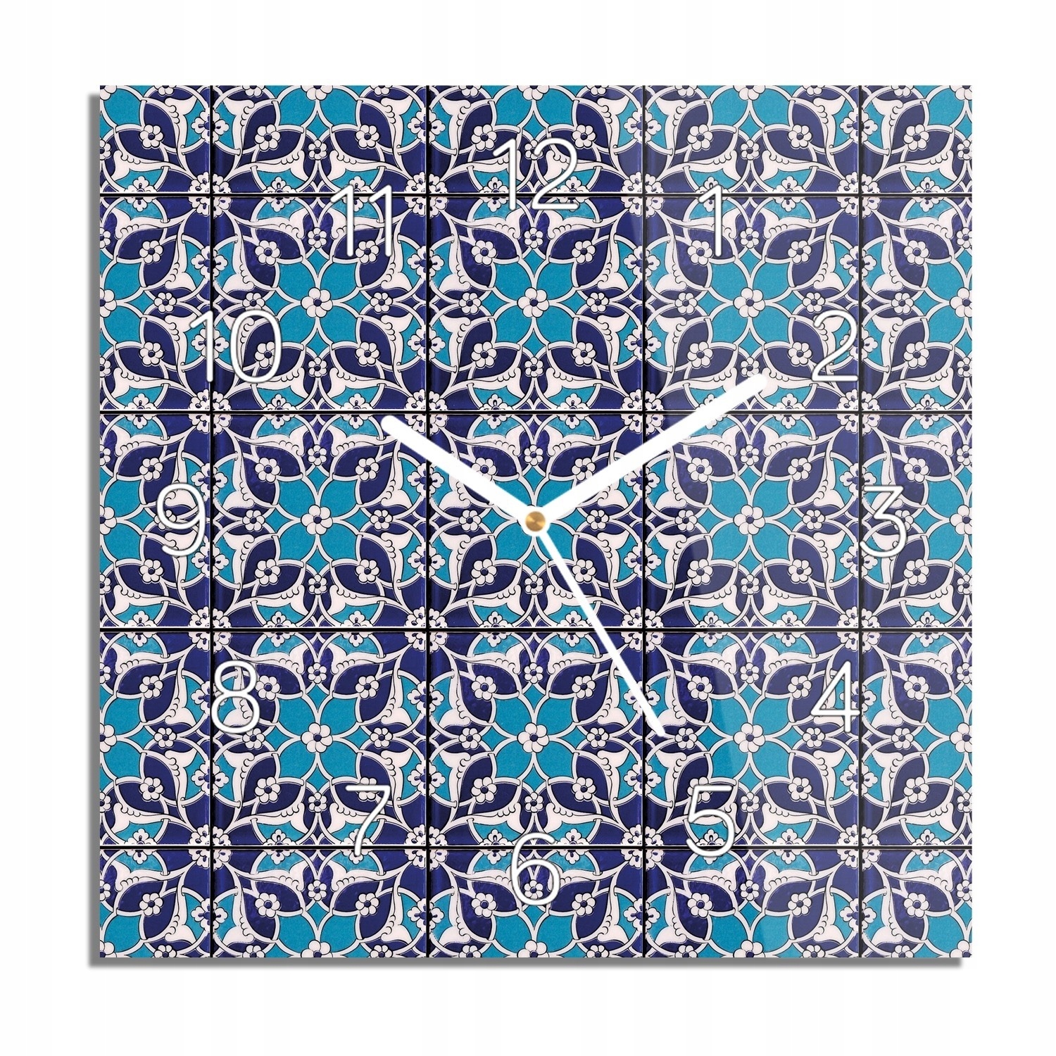 Mozaika ornament skleněné hodiny čtvercové 30x30