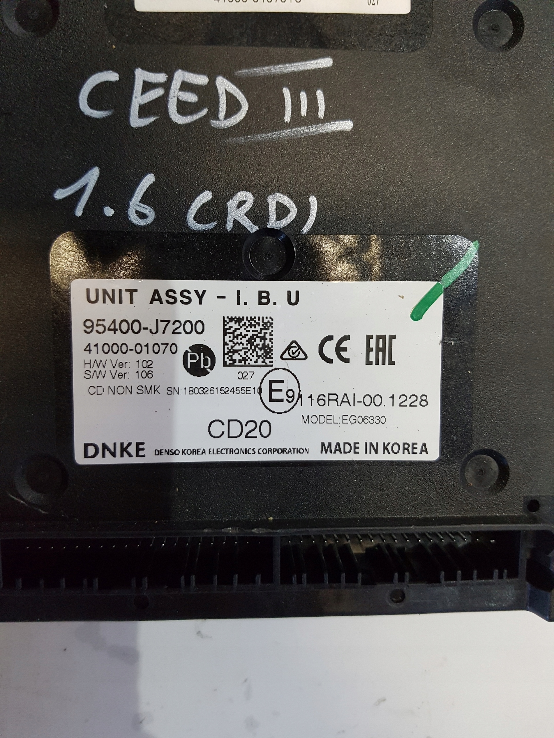CEED III 1.6 CRDI module control unit relay IBU