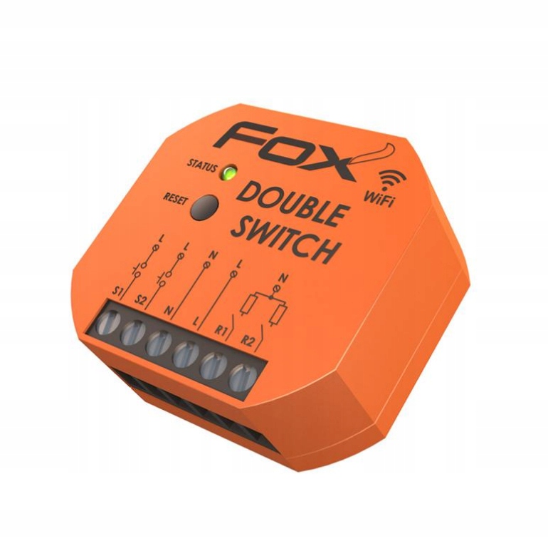 F&F DWUKANAŁOWY PRZEKAŹNIK Wi-Fi LED 230V FOX