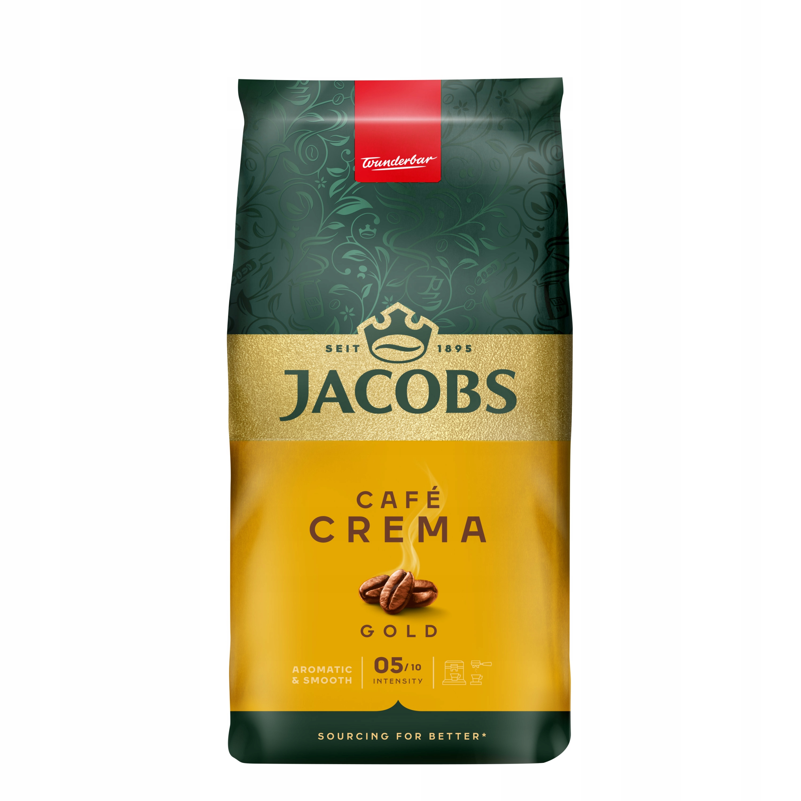 Kawa Ziarnista Jacobs Crema 1kg Gęsta Pianka Mieszanka Arabiki i Robusty