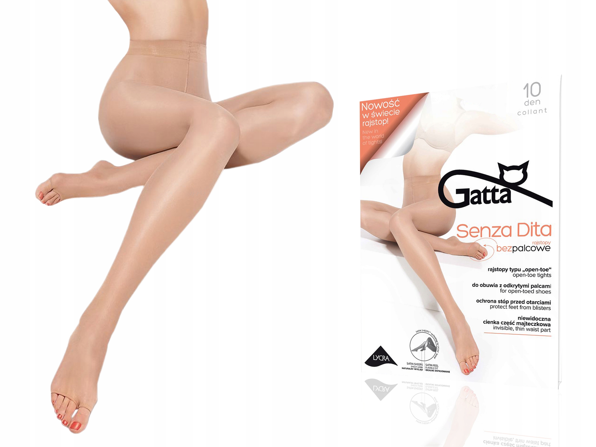 

Rajstopy Senza Dita Gatta, 10 den, lycra daino 4-L