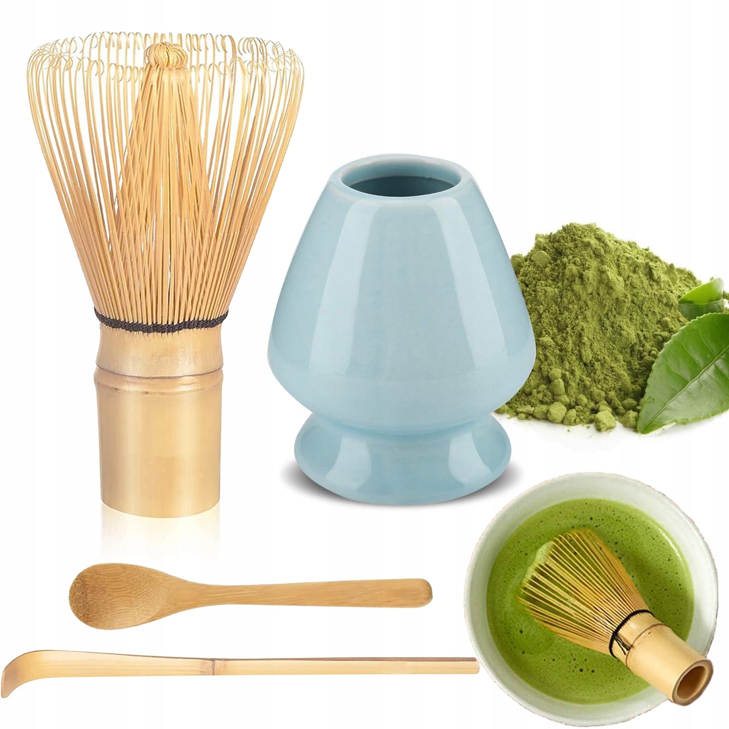 Čaj Tradiční Japonský Startovací Bambusový Dárkový Set 4V1