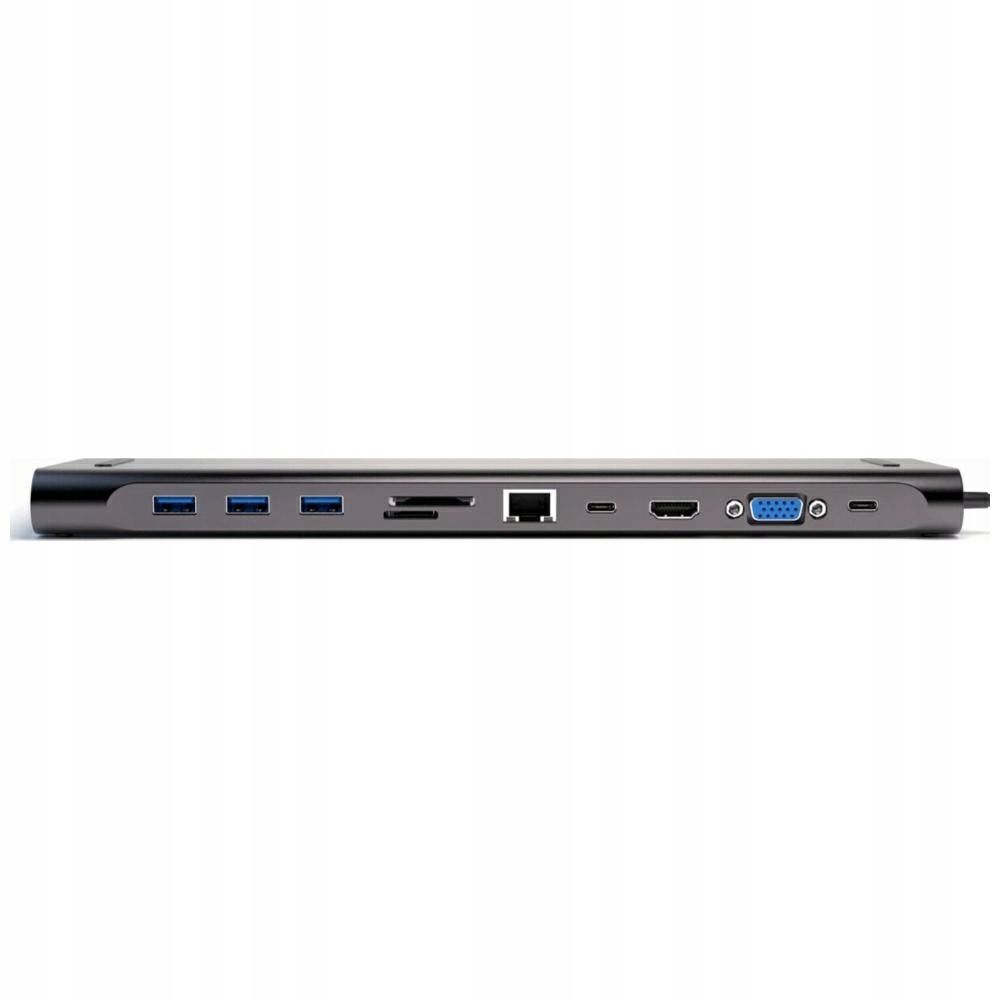 Podstawka pod laptopa Hub HDMI/VGA/2xUSB-C /3xUSB-A/RJ45 /SD/MMC/MicroSD/TF