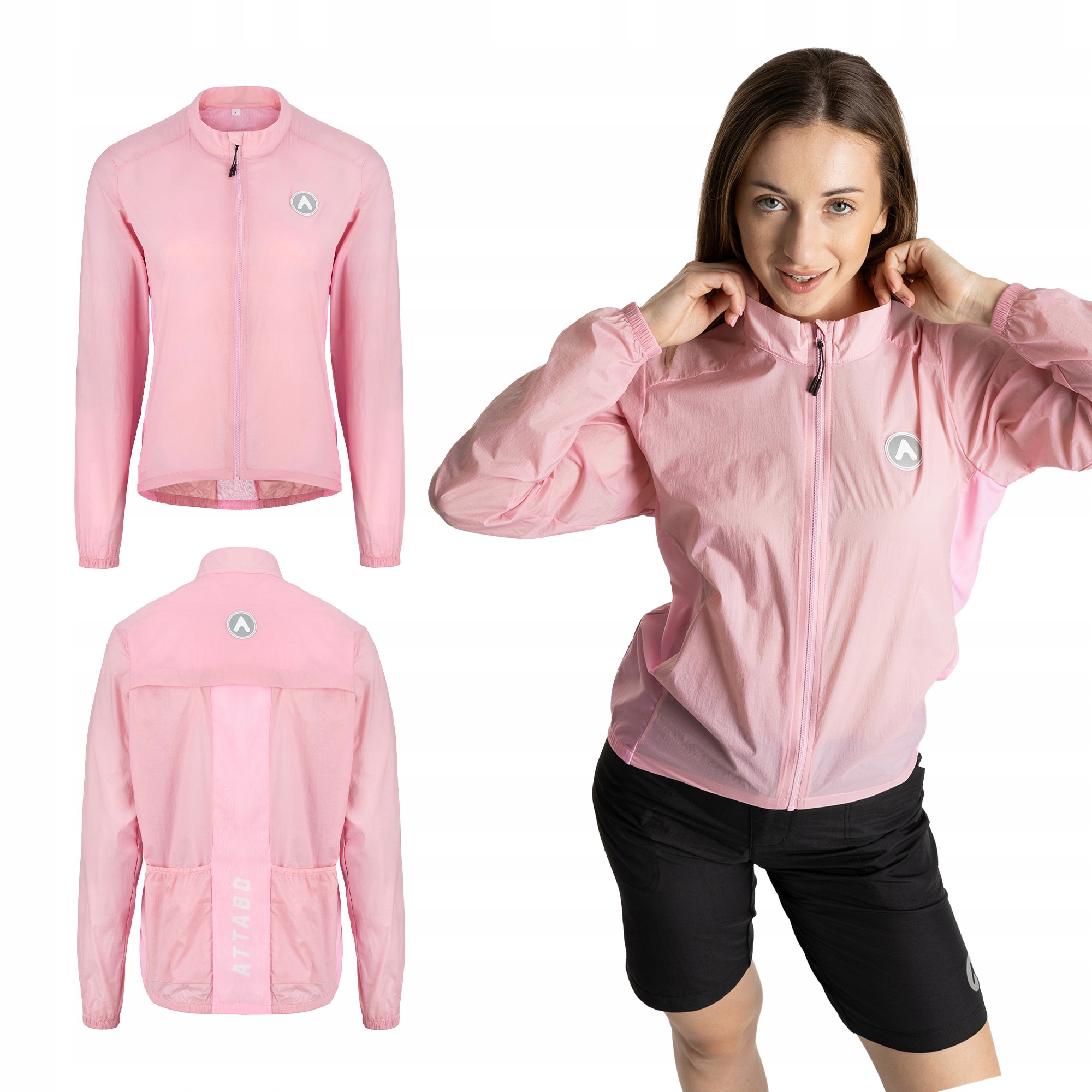 Kurtka rowerowa damska Attabo Cahayo Jacket Windproof różowy L