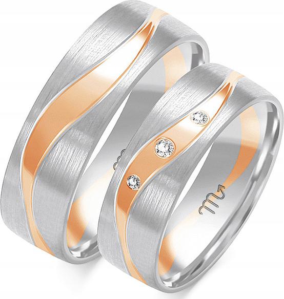 Prsten z bílého zlata pro svatbu 585 r 26 27 28 pár prstenů gravírování 14k