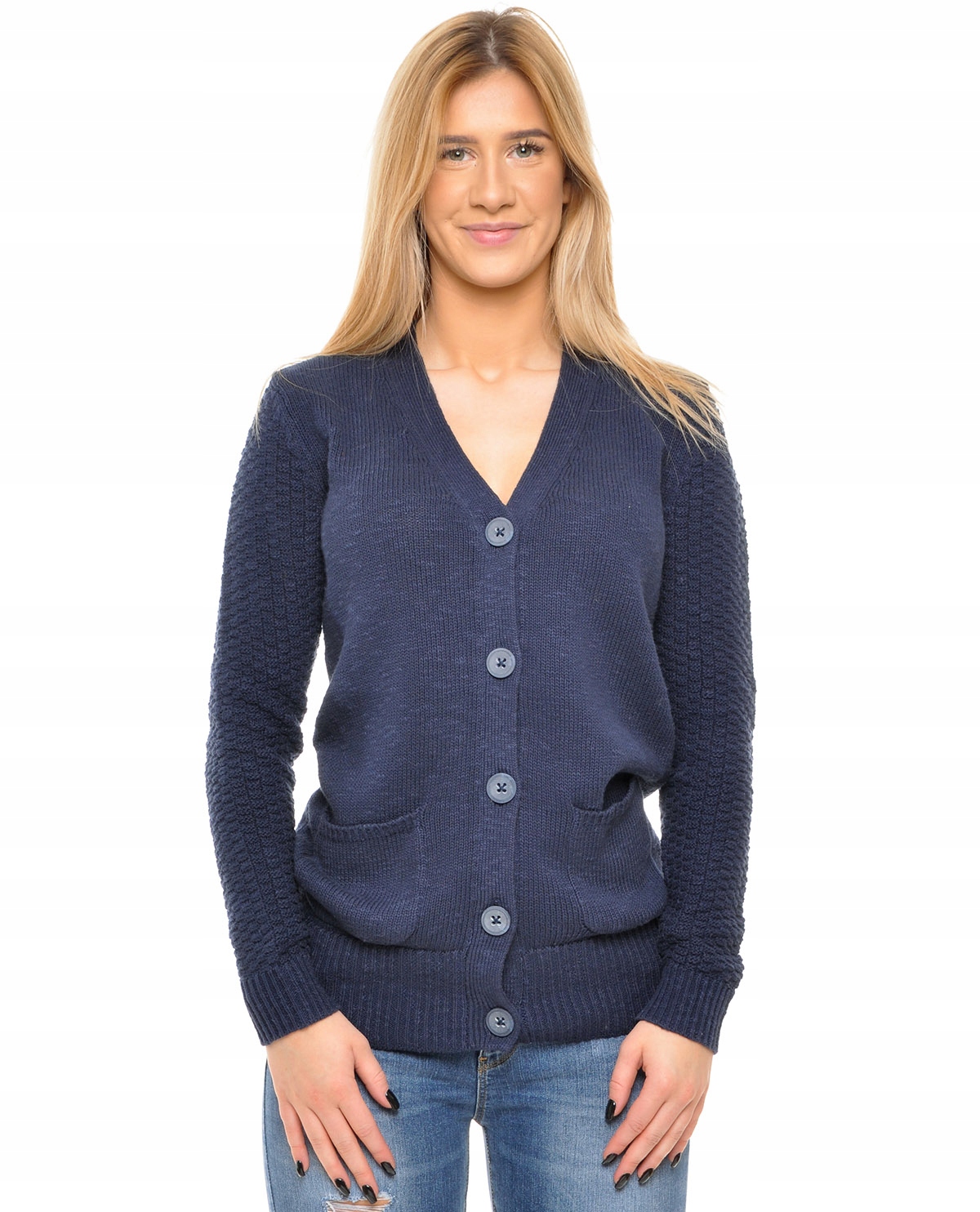 Wrangler svetr Navy knitted Rp Long Cardigan Xs