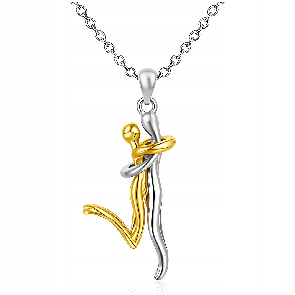 Náhrdelník Pár zamilovaných Dvoubarevný Stříbro 925 Řetízek Dárek