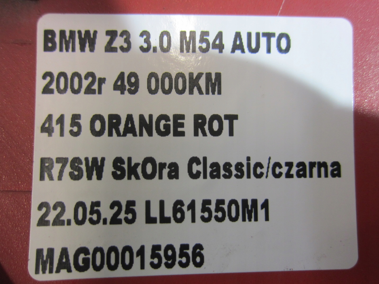 BMW Z3 E36 air vent bonnets right right front 51130031434