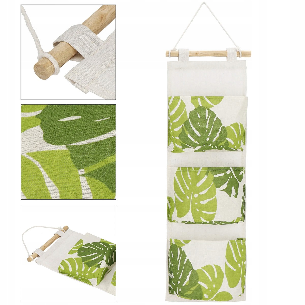 WISZĄCY ORGANIZER MATA NA ŚCIANĘ DRZWI ŁAZIENKI WIESZAK ZABAWKI 3 KIESZENIE Szerokość mebla 19 cm