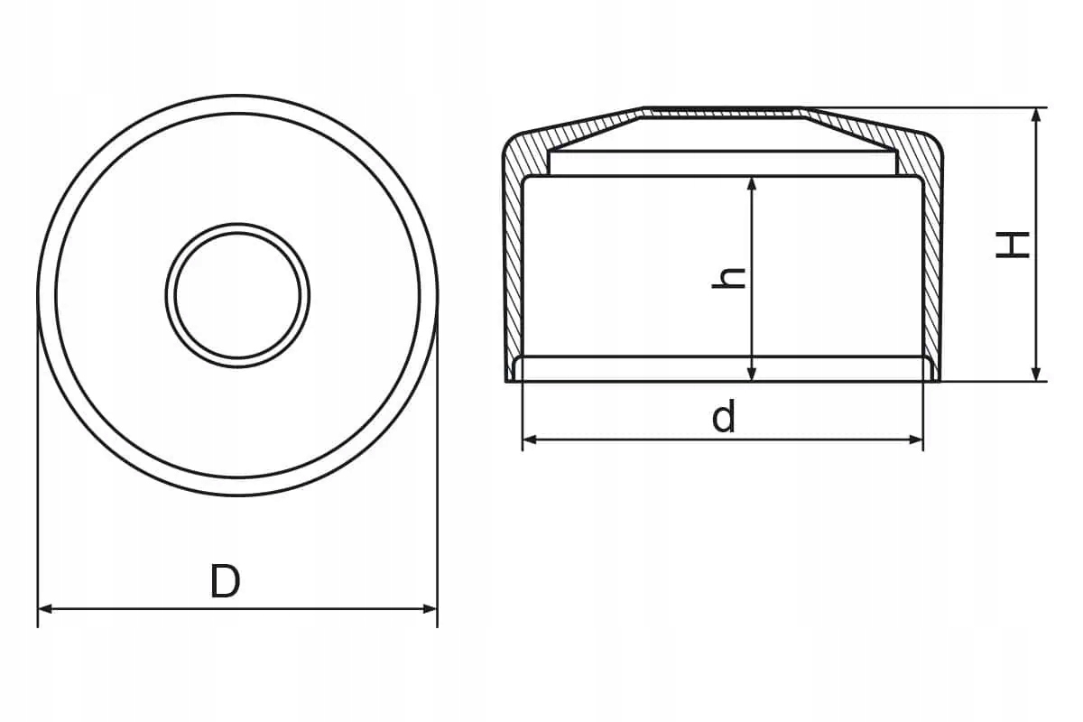 Zaślepka daszek nasadowy na rurę 1 1/2 cala 10szt Kod producenta SL6.048_X10