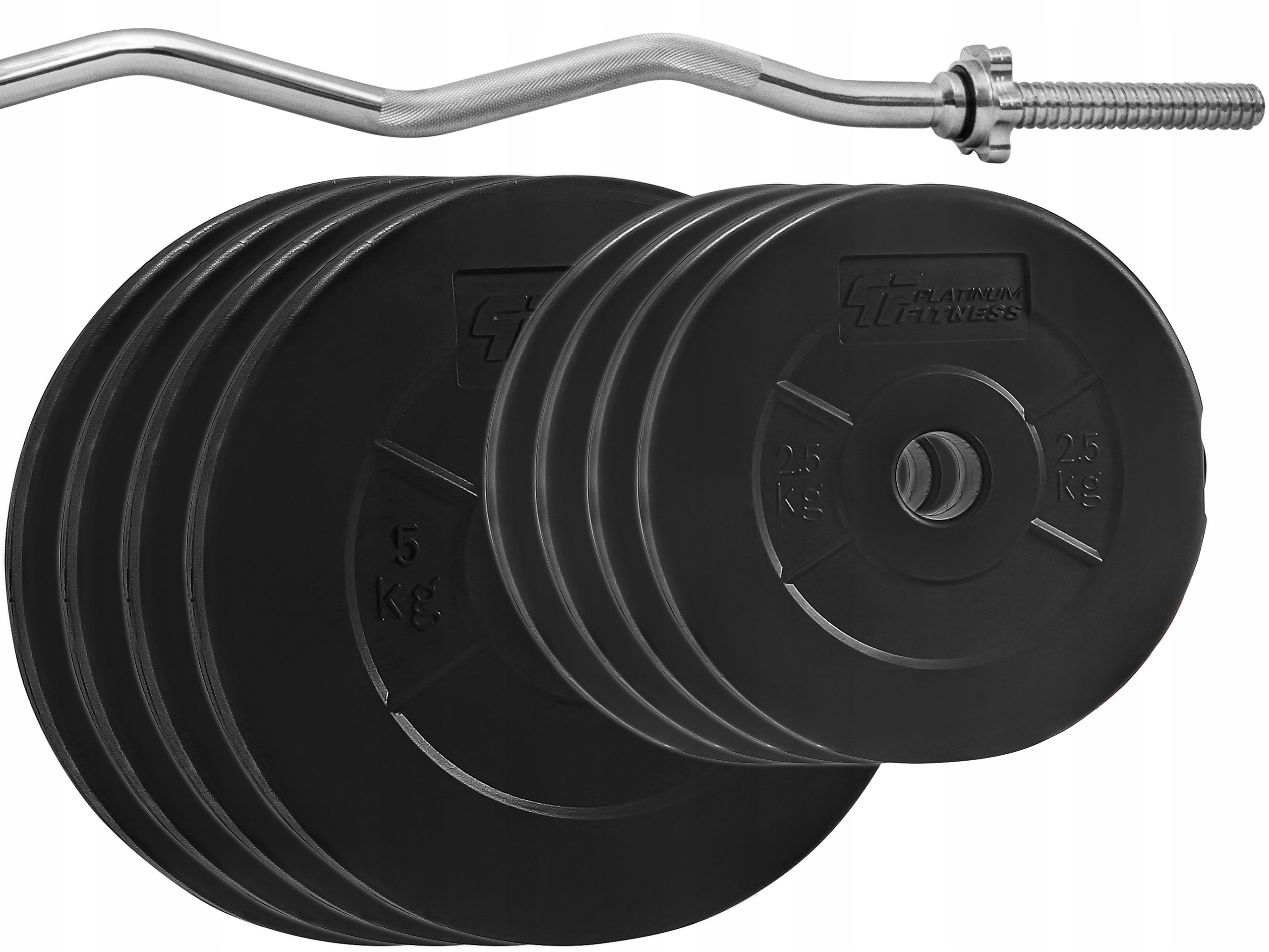 

Zestaw Obciążenie 36kg (4X5, 4X2,5) + Gryf Łamany