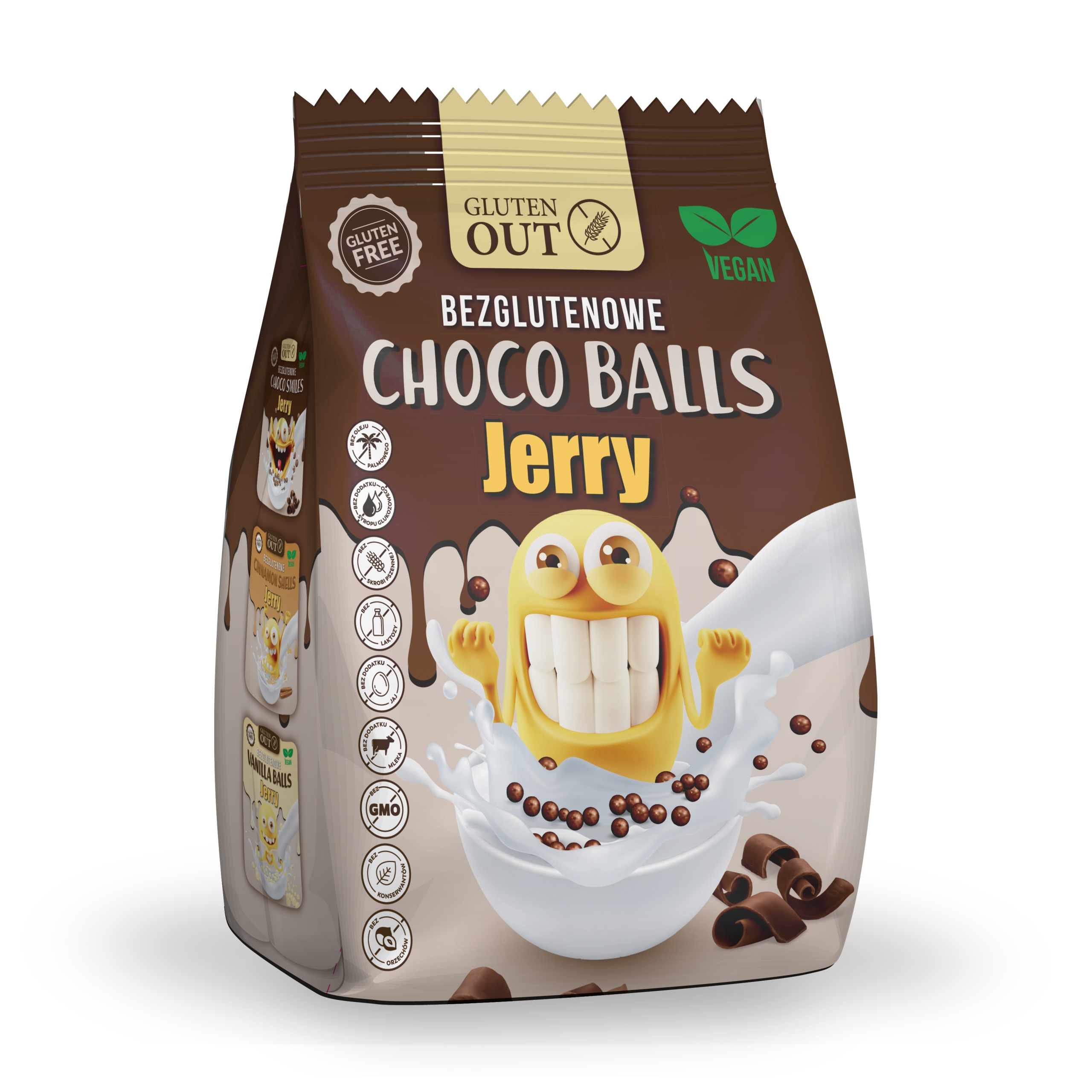 Levně 3X Jerry kakaové snídaňové cereálie Kakaové kuličky 375 g Jerry Choco Balls