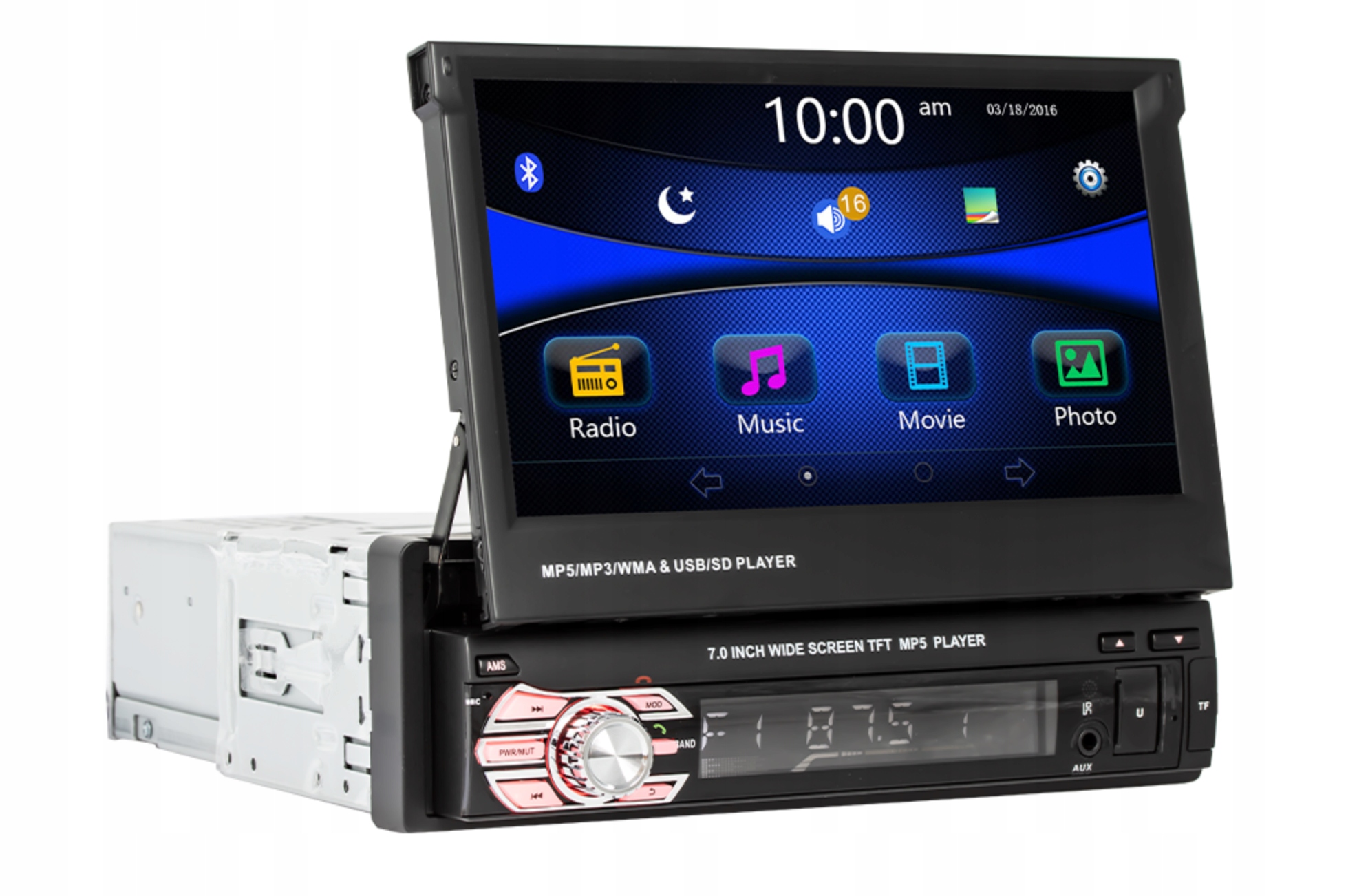 Radio samochodowe WYSUWANY 1-DIN