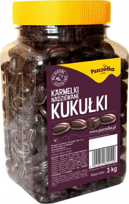 Levně Pszczółka Bonbóny Kukačky Plněné Karamelky Sklenice 3 kg
