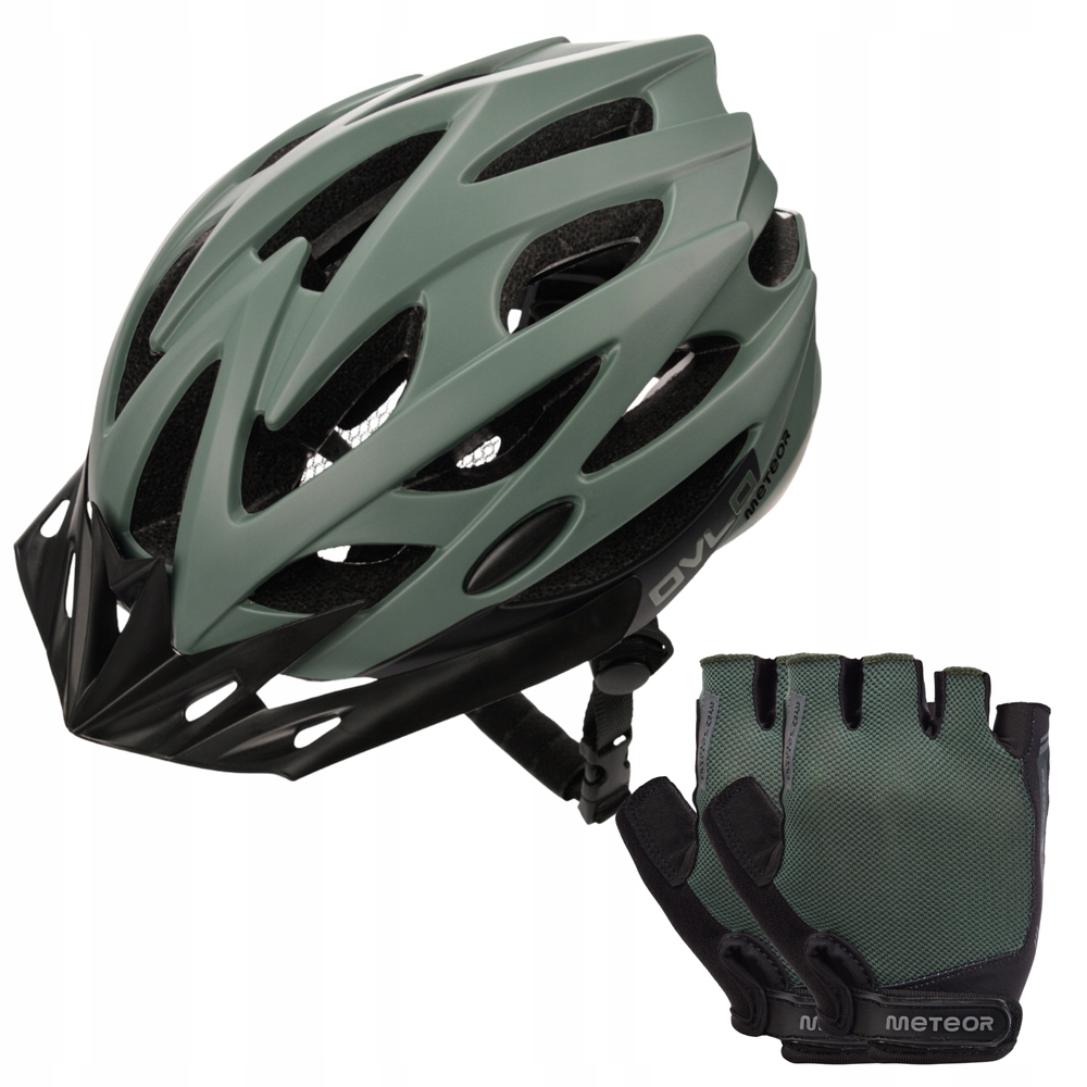 Cyklistická přilba s nastavitelným kšiltem Ovlo 52-56 cm rukavice S