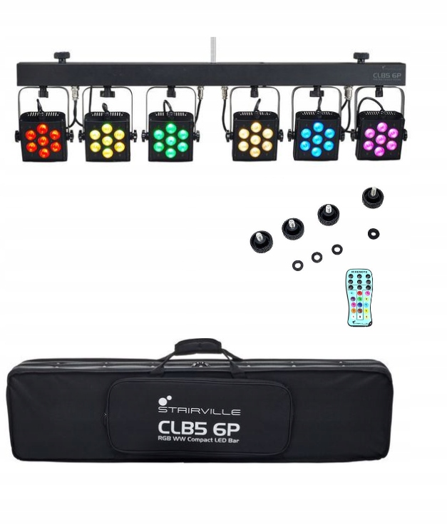 Zestaw 6 Reflektorów Stairville CLB5 6P Rgb Ww Led+ Pilot na Podczerwień