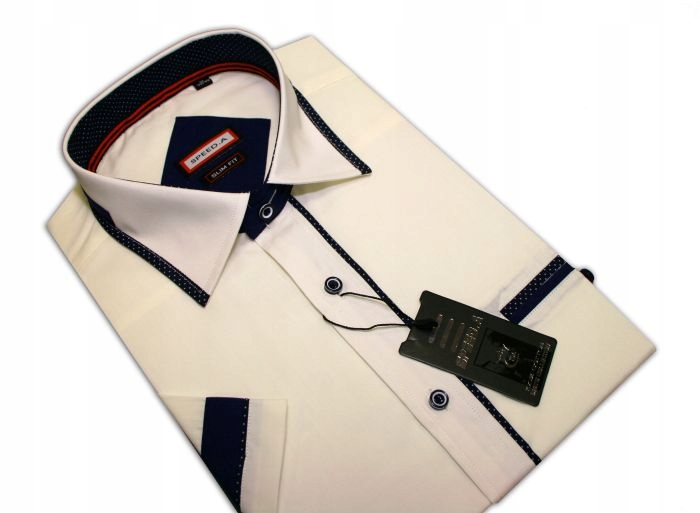 

df1 Koszula męska Kr Kremowa Gładka slim fit 40/41