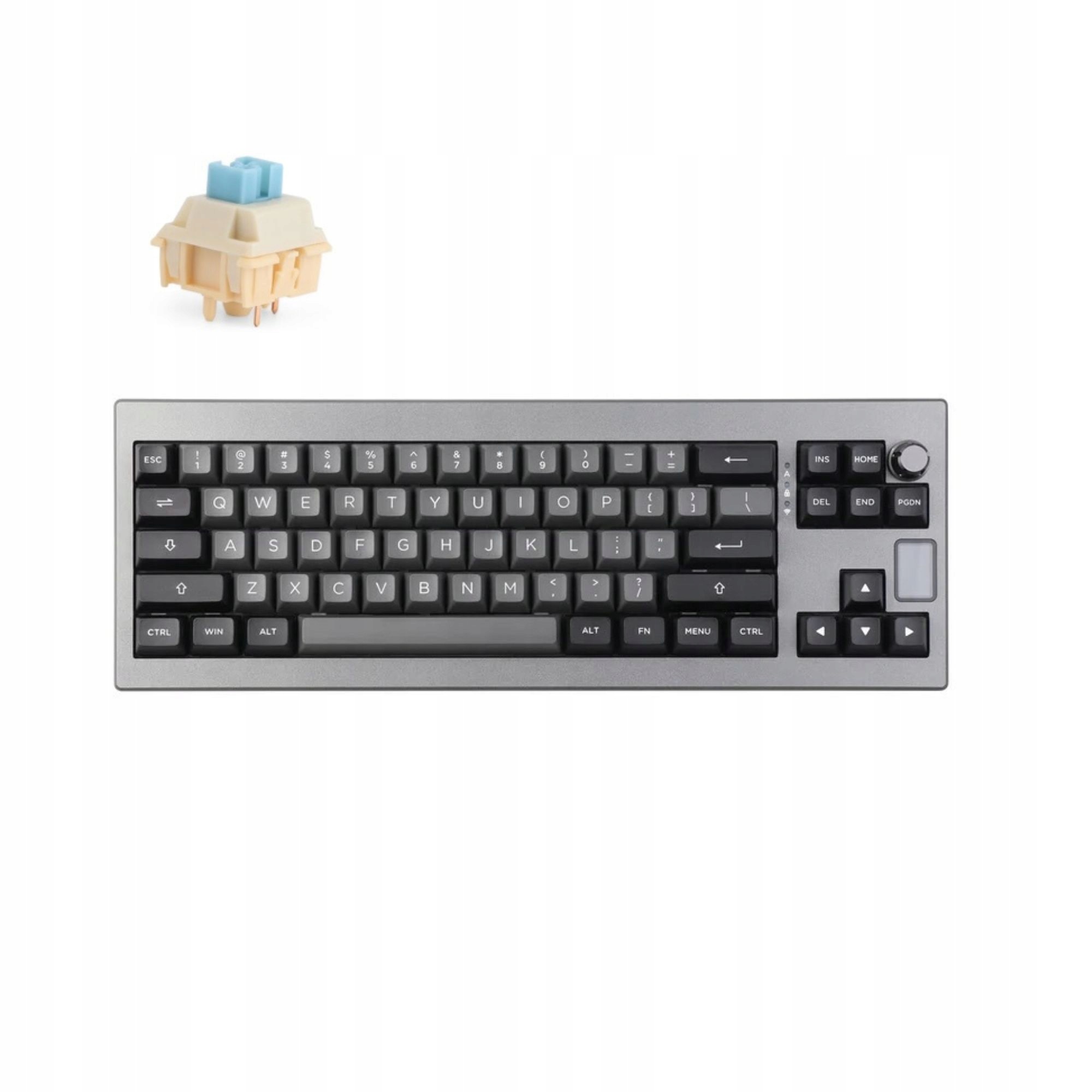 Epomaker Shadow-X Bezdrôtová mechanická klávesnica 70% Black Silver
