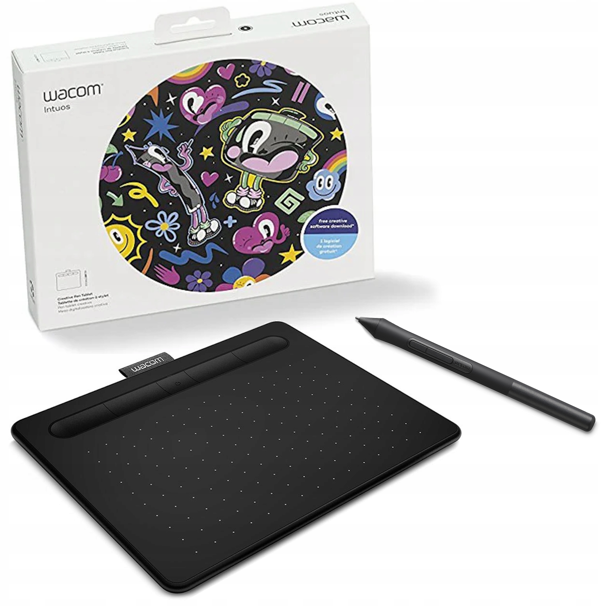 Wacom Intuos S grafický tablet, čierny 1 grafický softvér (na výber)