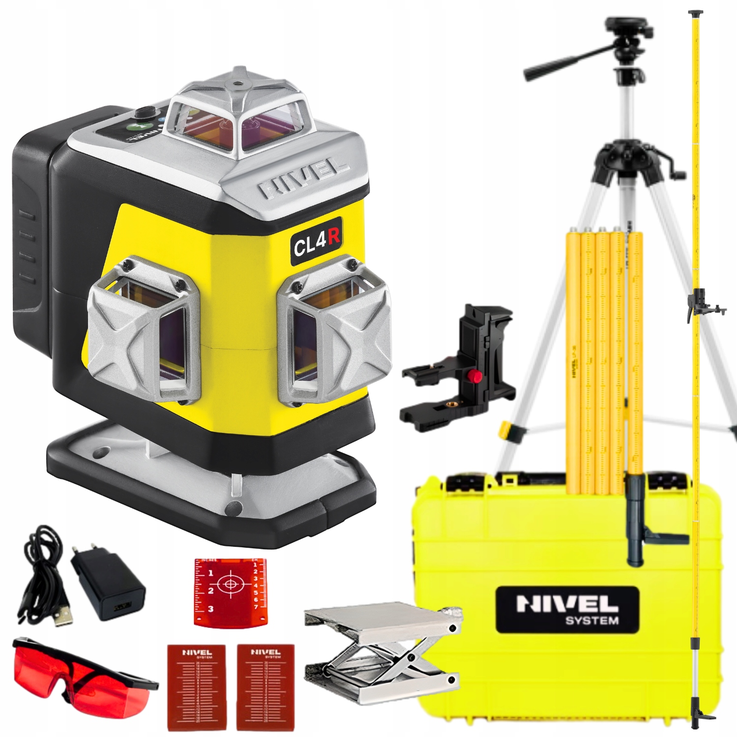 Laser krzyżowy 360 czerwony cl4r poziomica laserowa nivel laser + zestaw