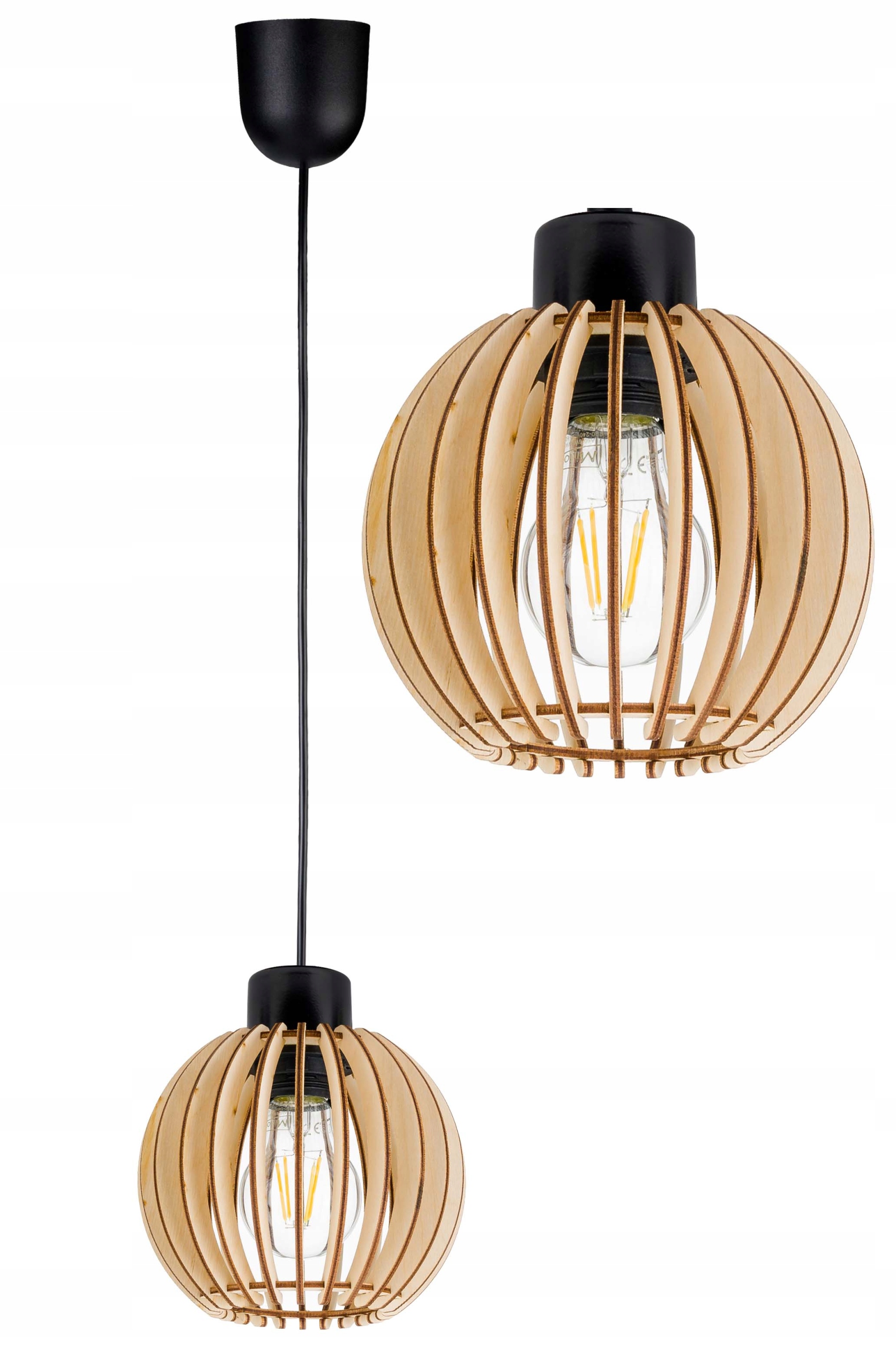 

Lampa Wisząca Zwis żyrandol sufitowa Loft Drewno 1