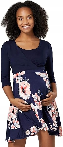 Happy Mama Šaty Pro Maminku Tmavě Modré S Květinami S Jsd