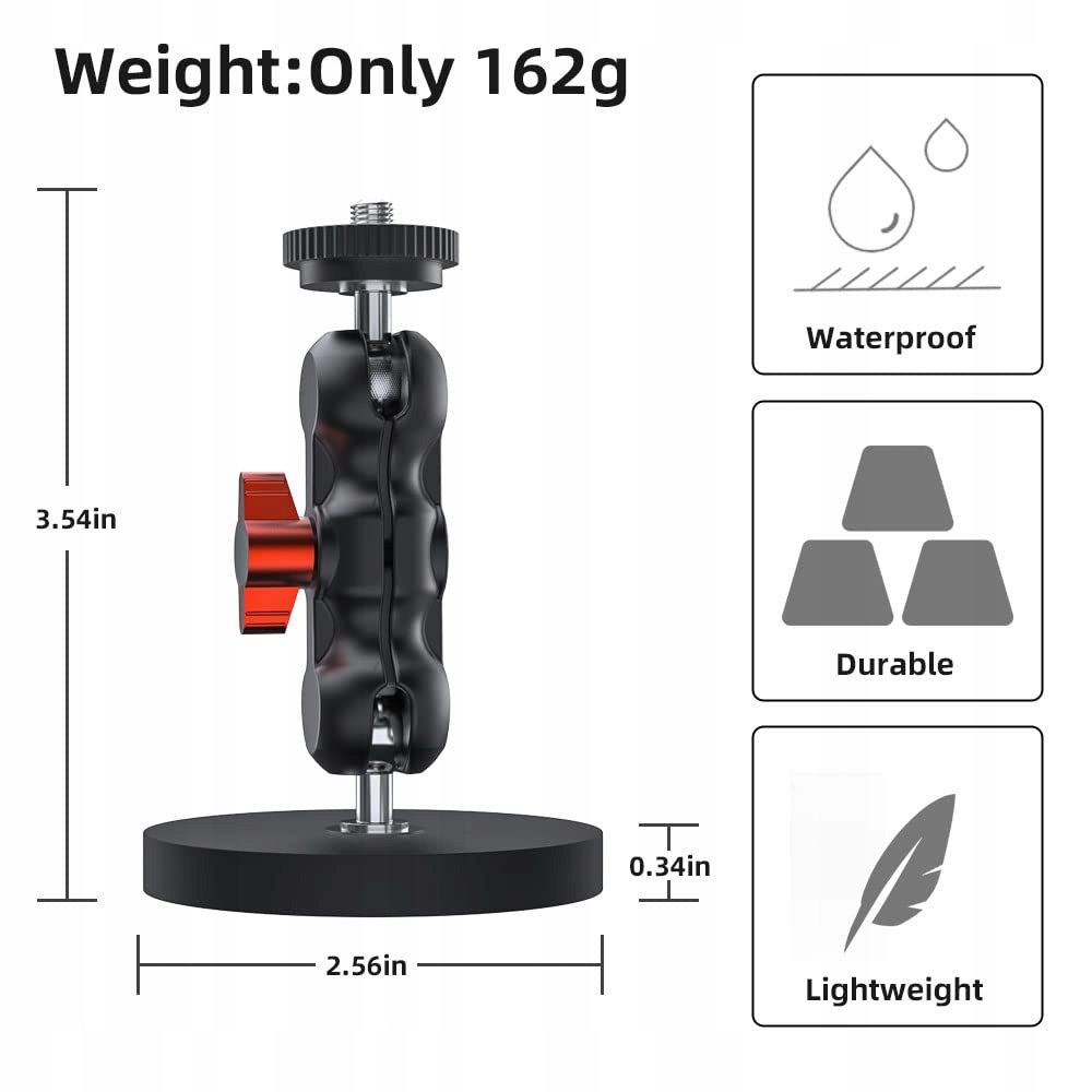 SUREWO Magnetyczny Uchwyt Kamery 360° Mocny GoPro Hero DJI Osmo Action — miniatura 4