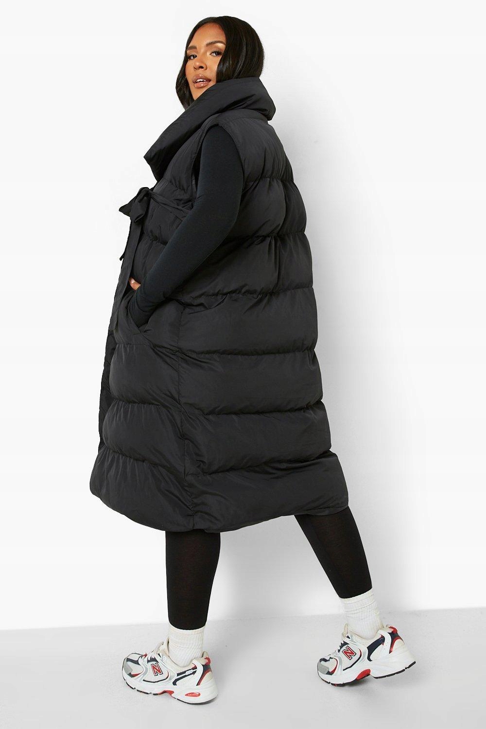 X52119 *BOOHOO PUCHOWY BEZRĘKAWNIK WIĄZANIEM PLUS SIZE 7XL Rozmiar 7XL