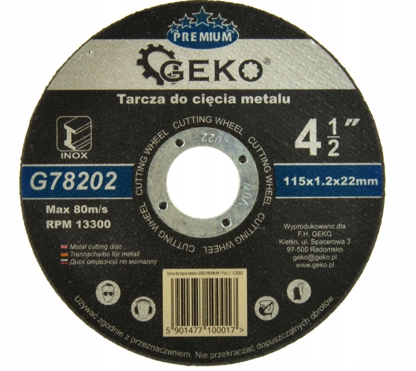 

Tarcza Do Metalu 115X1.2MM Profesjonalna Inox Geko