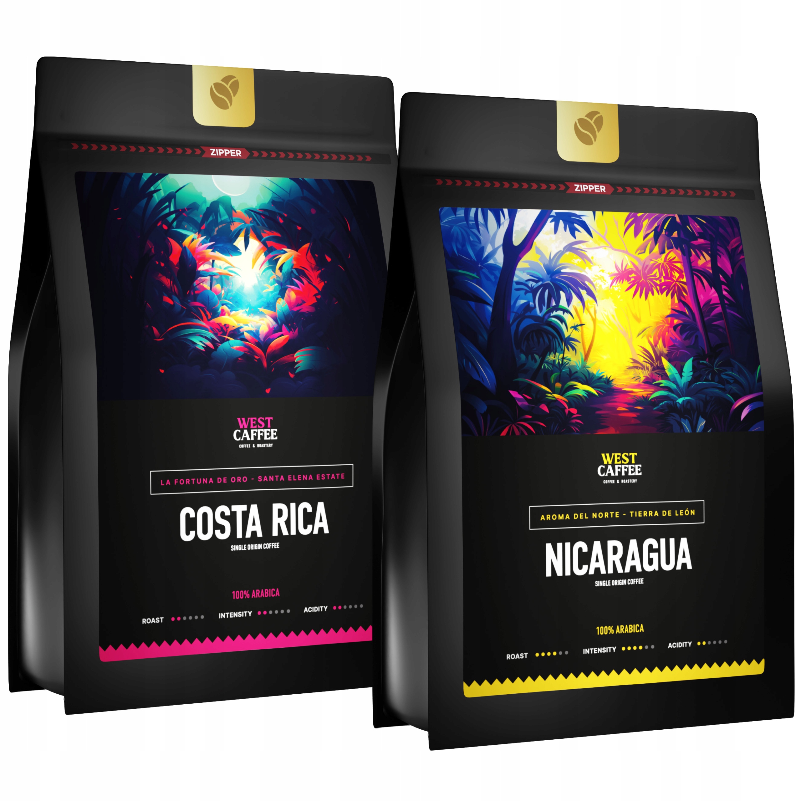 Levně Káva Zrnková 2x250G Set Kostarika Nikaragua 100% Arabica Čerstvá!
