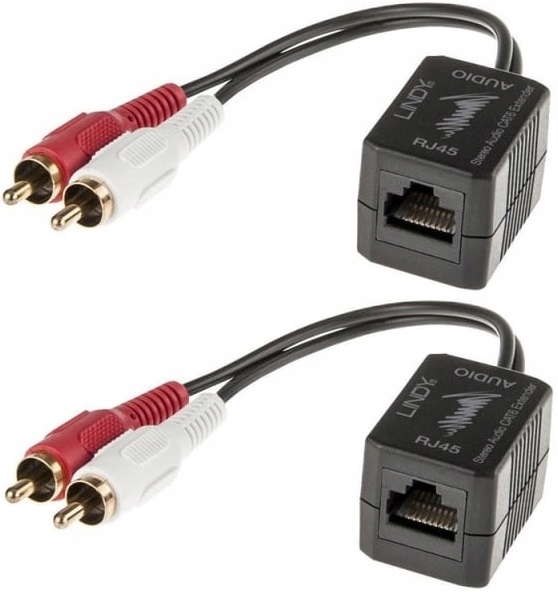 

Przedłużacz Audio 2XRCA Przez CAT5E / 6 Do 100M