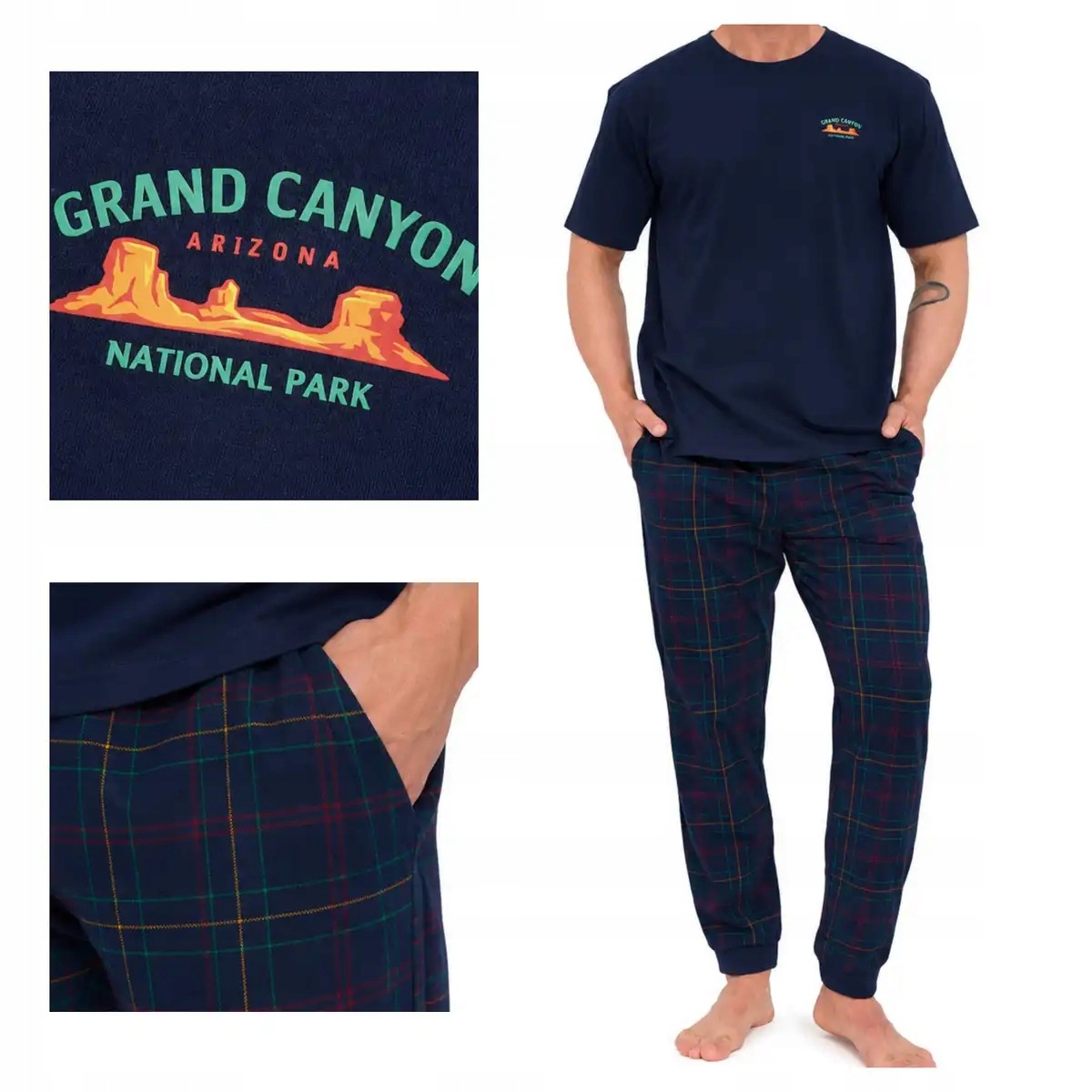 Cornette Pánské pyžamo Grand canyon2 462/331 bavlna krátký rukáv M