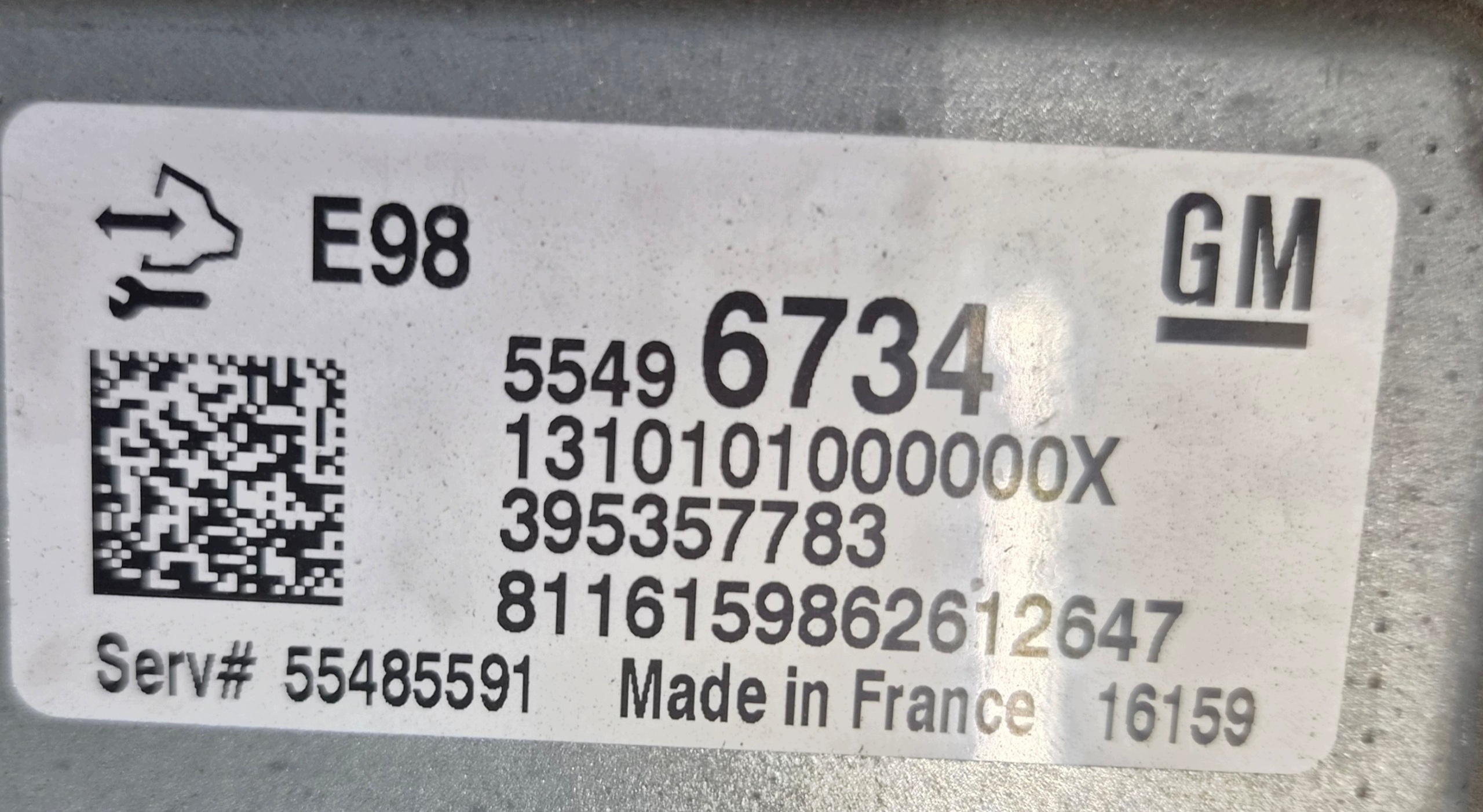 control unit of the engine 55496734 OPEL ASTRA K 1.6 CDTI